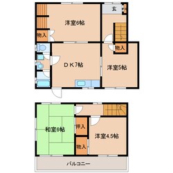 西ノ京駅 徒歩16分 1-2階の物件間取画像